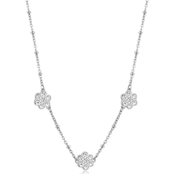 Módní doplněk S'Agapõ Slušivý ocelový náhrdelník s květinami Aurora SAR42 + 2 měsíce na vrácení zboží