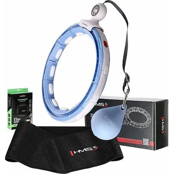 Sada masážní hula hoop HMS HHM15 modrá se závažím, magnety a počítadlem a zeštíhlujícího pásu BR163 PLUS SIZE
