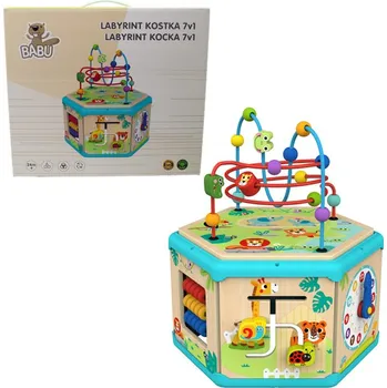 Hračka pro nejmenší BABU - Labyrint kostka 7 v 1