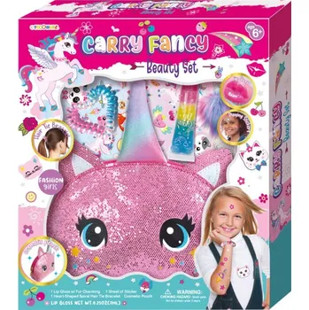 Přípravek na tvář Sada make up a nálepky s kosmetickou taškou