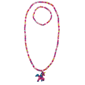 Náramek Sada šperků s přívěskem Růžový jednorožec