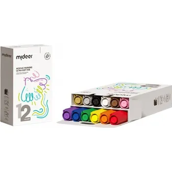 Mideer Akrylové popisovače - Extra měkký hrot 12 barev MD1259