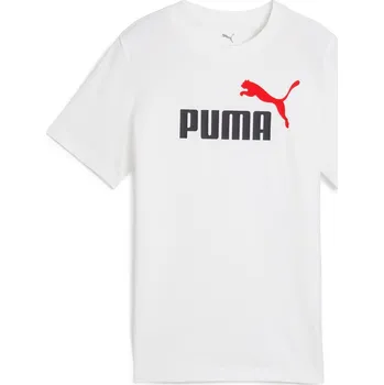 Chlapecké tričko Dětské Tričko s krátkým rukávem PUMA ESS 2 COLOR NO.1 LOGO TEE B 68577802 – Bílá 176