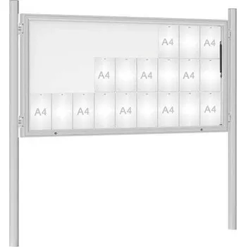 Informační tabulka Venkovní vitrína model 1000 27 x A4, elox, včetně sloupků + doprava zdarma