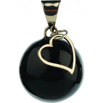 Přívěsek Bola Těhotenská rolnička ESSENTIALS Black with heart charm