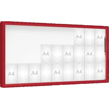 Informační tabulka Venkovní vitrína model 2000, 27 x A4, plexi, červená + doprava zdarma