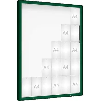 Informační tabulka Venkovní vitrína model 2000, 30 x A4, plexi, zelená + doprava zdarma