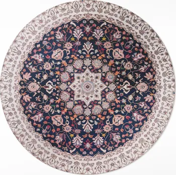 Obraz Vinylový Kulatý Koberec fi 60 cm Vintage s ozdobným vzorem mandaly ve starém stylu