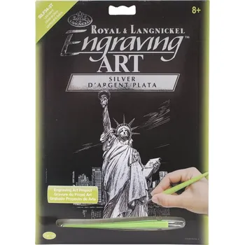 omalovánky Škrábací obrázek stříbrný - Socha svobody