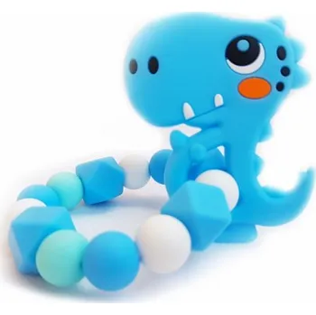 KidPro - Silikonové kousátko: Dino modrý