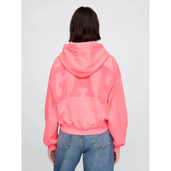 Dámská mikina GAP Mikina s kapucí Logo Cropped - Dámské GAP růžová 3261048