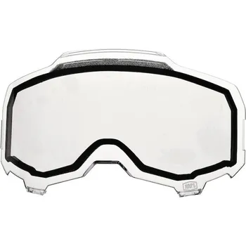 Motocyklové brýle plexi ARMEGA 100% (čiré vented DUAL, Anti-fog)