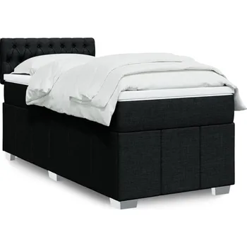 Postel vidaXL Box spring postel s matrací 90x190 cm textil [3289234] Barva: Černá