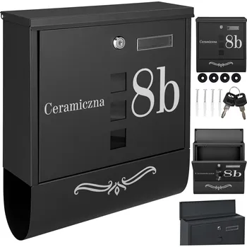 Poštovní schránka Poštovní schránka euroschránka, s vhozem, se schránkou na noviny M-TEC černá