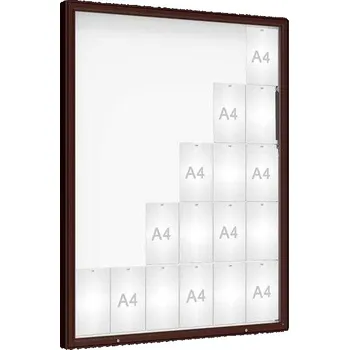 Informační tabulka Venkovní vitrína model 2000, 30 x A4, plexi, hnědá + doprava zdarma