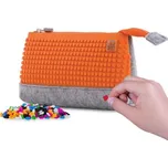 PIXIE CREW velké pouzdro ŠEDÁ/ORANŽOVÁ