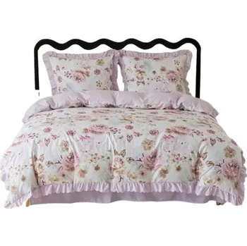 Povlečení Povlečení s falbankou 160x200 W Květy lila