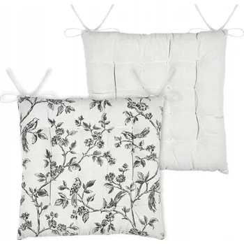 Polštář Polštář na židli CLARINE 38x38 větviček, oboustranné bavlna provázky