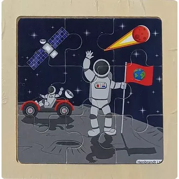 Puzzle Dřevěné puzzle Vesmír – Na Měsíci, 9 dílků