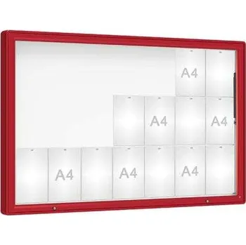 Informační tabulka Venkovní vitrína model 2000, 21 x A4, plexi, červená + doprava zdarma