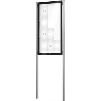 Informační tabulka Venkovní černá moderní vitrína Edge, 12 x A4 včetně sloupků + doprava zdarma