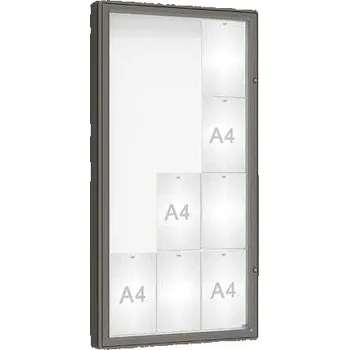 Informační tabulka Venkovní vitrína model 2000, 12 x A4, plexi, šedá PRO + doprava zdarma