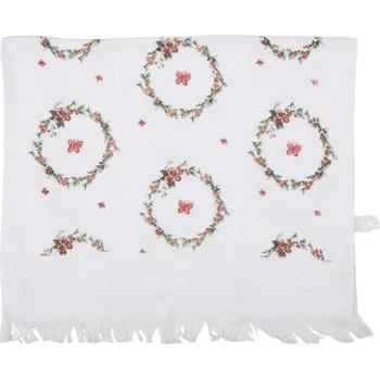 Ručník Bílý froté kuchyňský ručník s motýlky Floral Easter Bunny - 40*66 cm