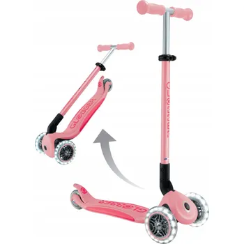 Koloběžka Skládací balanční koloběžka pro děti s nastavitelnou výškou Globber LED růžová