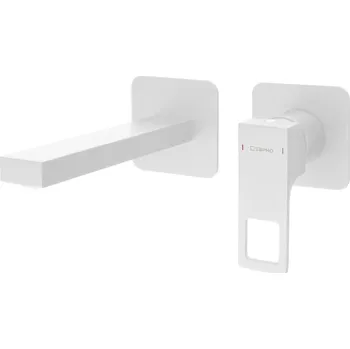 Vodovodní baterie FORATA podomítková umyvadlová baterie, délka hubice 20cm, bílá mat FT018/14