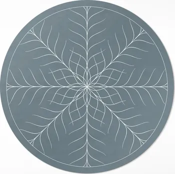 Koberec Kulatý Koberec Průměr ⌀ 70 cm Lineární minimalistický vzor rybí kosti