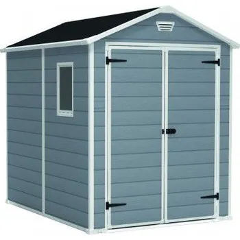 Zahradní domek Zahradní domek plast stavebnice, uzamykatelný, šedý, 237x186x227 cm