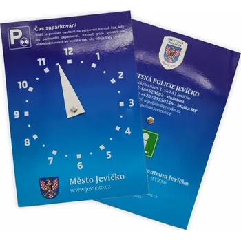 Hodiny Parkovací hodiny PLASTIC - plastové parkovací hodiny s celopotiskem Cenové rozmezí: 3000 - 4999 ks, Technologie tisku: Ofset, Materiál: PVC 0,5 mm plastové parkovací hodiny s celopotiskem