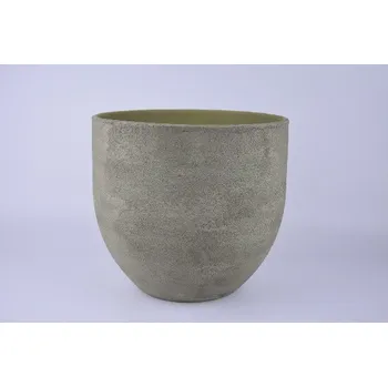 Květináč Obal na květináč keramický LISABON, pr.29x26cm, zelená|CEMENTE GREEN|Ego Dekor