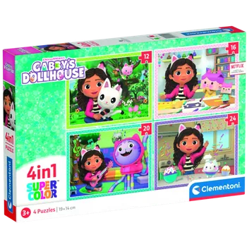 Puzzle Clementoni - Puzzle 4v1 Gábinin kouzelný domek (12+16+20+24 dílků)