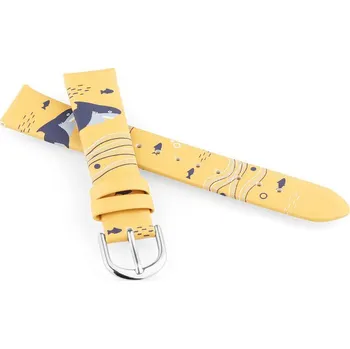 Řemínek na hodinky Koženkový řemínek JVD RJ7224.1 16mm, žlutý, dětský