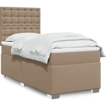 Postel vidaXL Box spring postel s matrací 80 x 200 cm umělá kůže [3290698] Barva: cappuccino