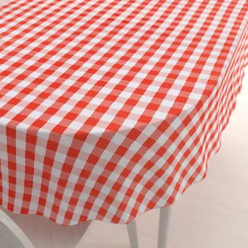 ubrus Teflonový oválný ubrus TF-071 Červeno-bílá kostka 50x100 cm