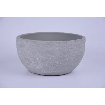 Mísa/Obal na květináč keramický BRAGA, pr.23x11cm, sv. šedá|LIGHT GREY|Ego Dekor