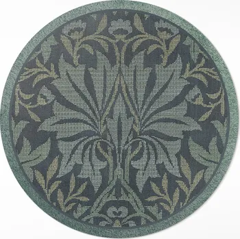 Koberec Designový Vinylový Kulatý Koberec průměr 130 cm Rostlinné a květinové ornamenty