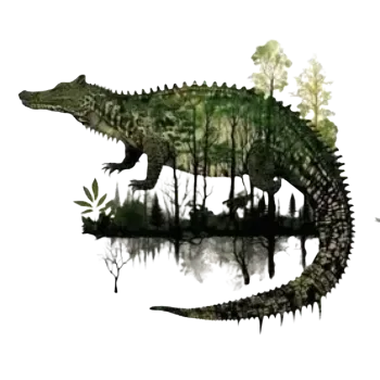 Nažehlovací obrázek - silueta krokodýla (15,0 x 13,25 cm)