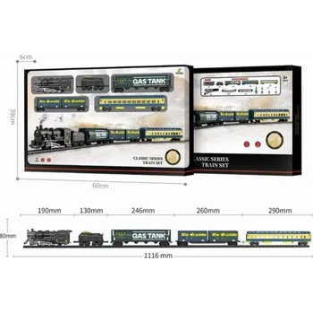 Vláček a vláčkodráha Set železnice - Parní lokomotiva s vagóny a příslušenstvím