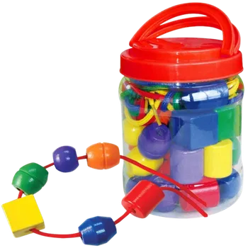 Dětské navlékací korálky BABU - Korálky v dóze 30 ks