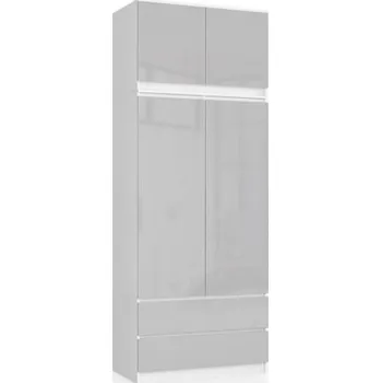 Šatní skříň Šatní skříň s otočnými dveřmi s nástavcem 90cm metalová lesklá