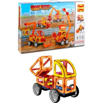 Stavebnice Magnetická stavebnice 87 ks - Stavbní stroje