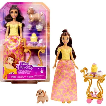 Panenka Mattel Disney princezna Bella - Čajový stolek s příslušenstvím