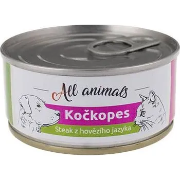 Krmivo pro psa ALL ANIMALS konzerva KOČKOPES steak z hovězího jazyka, 100 g