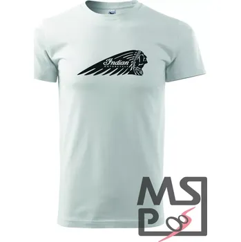 Pánské tričko MSP Pánské triko s moto motivem 77 Indian M bíle