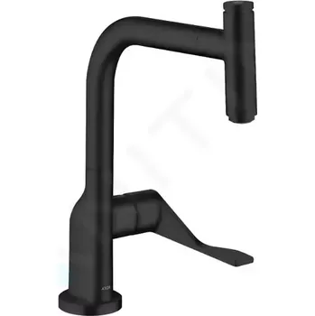 Vodovodní baterie Axor Citterio Dřezová baterie s výsuvnou koncovkou, matná černá, 39861670