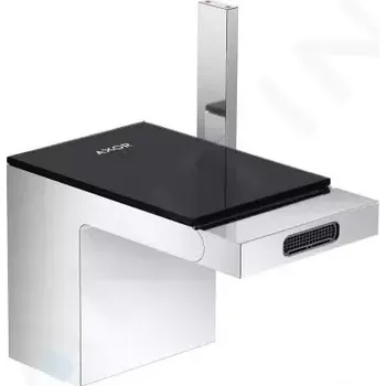 Axor MyEdition Bidetová baterie s výpustí Push-Open, chrom/černé sklo, 47210600