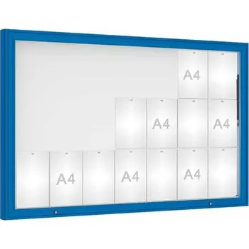 Informační tabulka Venkovní vitrína model 1000, 21 x A4, plexi, modrá + doprava zdarma